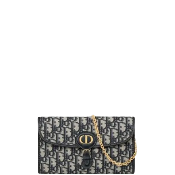 Dior Bobby East West Pouch With Chain Blue 22cm