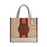 COACH DEMPSEY TOTE 22 IN SIGNATURE JACQUARD BEIGE