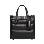 COACH FIELD TOTE 22 WITH QUILTING AND COACH BADGE BLACK