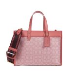 COACH FIELD TOTE SIGNATURE JACQUARD PINK 30 IN