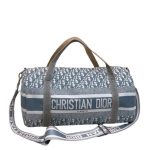 DIOR 40CM GRAY OBLIQUE HOLDALL TRAVEL DUFFLE BAG