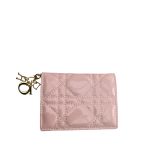 DIOR LADY MINI WALLET PINK CANNAGE 10.5CM