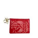 DIOR LADY MINI WALLET RED CANNAGE 10.5CM