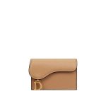 DIOR SADDLE FLAP CARD HOLDER PALE YELLOW