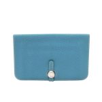 HERMES DOGON DUO LONG WALLET BLUE