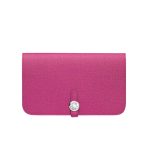 HERMES DOGON DUO LONG WALLET DARK PINK