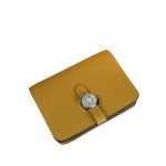 HERMES DOGON DUO MINI WALLET DARK YELLOW