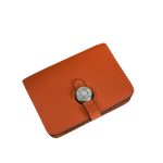 HERMES DOGON DUO MINI WALLET ORANGE