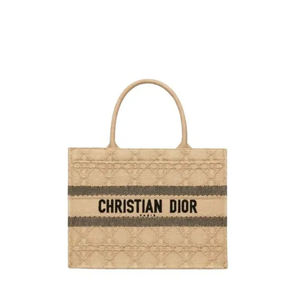 Dior 36cm Natural Cannage Raffia Medium Book Tote