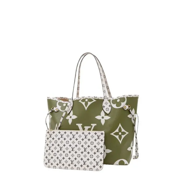 Louis Vuitton Neverfull Monogram Giant Jungle MM Green Beige