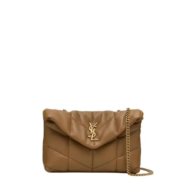Saint Laurent Loulou Small Brown Quilted Leather Shoulder Bag 23cm High Quality