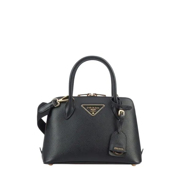 Prada Promenade Saffiano Leather Bag Black 25cm