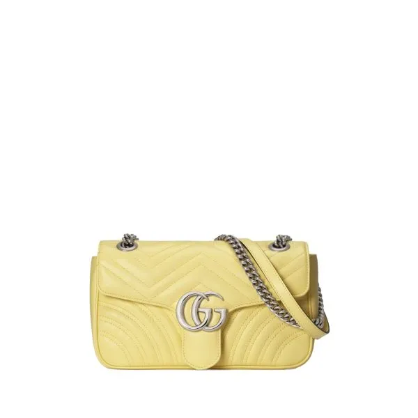 Gucci Marmont Matelasse Shoulder Bag Light Yellow 26cm