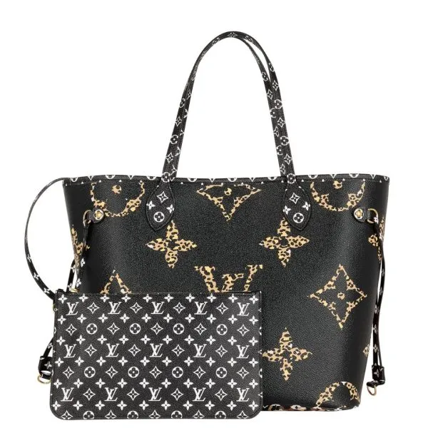 Louis Vuitton Neverfull MM Monogram Giant Jungle Black Caramel