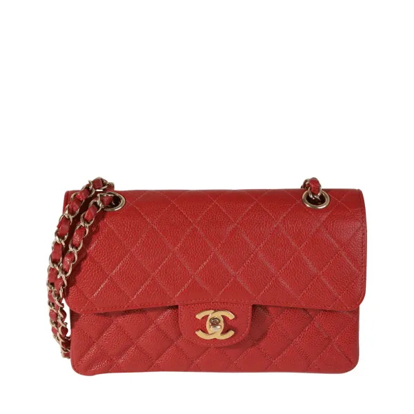 Chanel Classic Small Flap Bag Dark Red Caviar 26cm