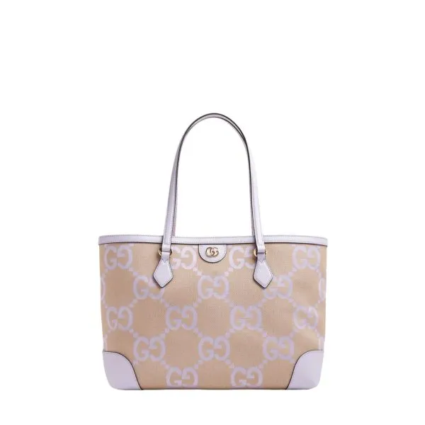 Gucci Beige And Purple Ophidia Jumbo Medium Tote 38cm