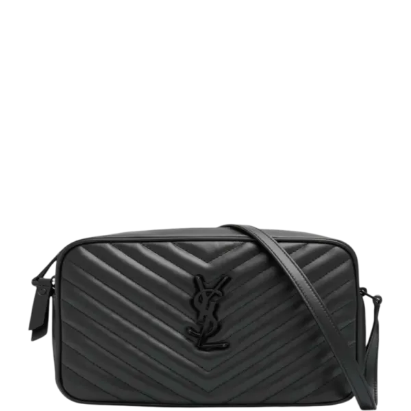 Saint Laurent Lou Camera Bag in Quilted Black Noir Leather 23cm