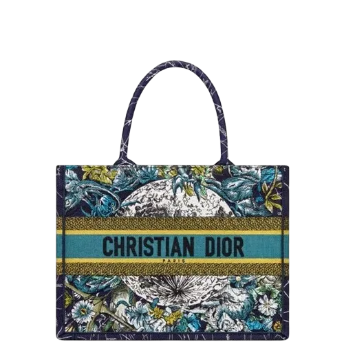 Dior 36cm Blue Constellation Embroidery Medium Book Tote