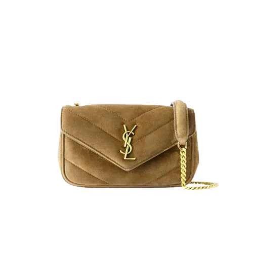 Saint Laurent Niki Medium Quilted Suede Shoulder Bag Beige High Quality