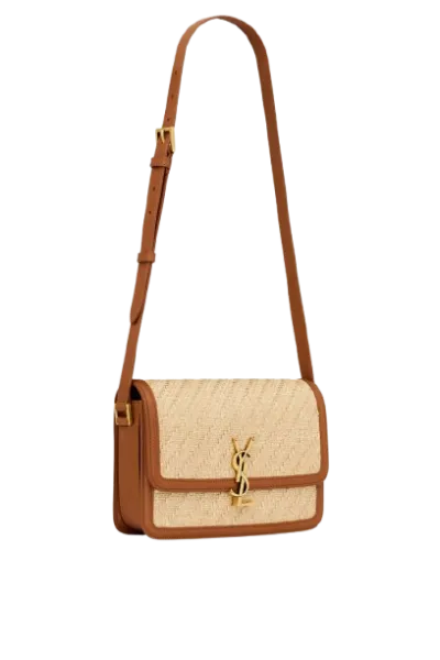 Saint Laurent Solferino Medium Satchel Beige And Brown 23cm