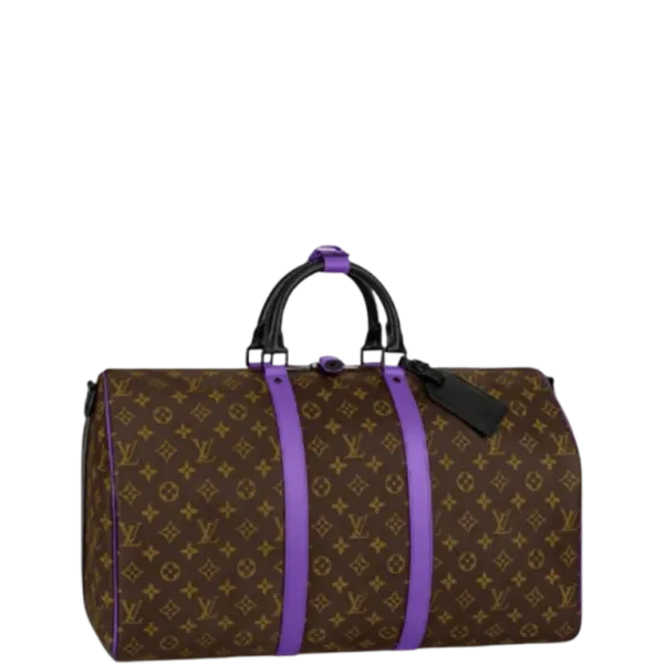 Louis Vuitton Keepall Bandoulire 50 Brown And Purple Line Macassar Canvasm46257