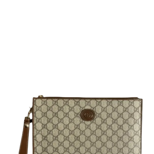 Gucci Brown Pouch With Interlocking G 12in/30.5cm 672953 92tcg 8563