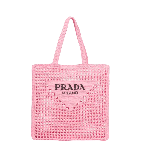 Prada Bag Pink Raffia Tote  Petal