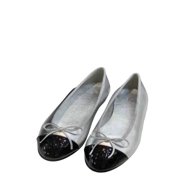 Chanel Silver Ballet Flats