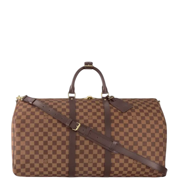 Louis Vuitton 21,7in/55cm Keepall Bandoulière 55 Damier Ebene Canvas Bag
