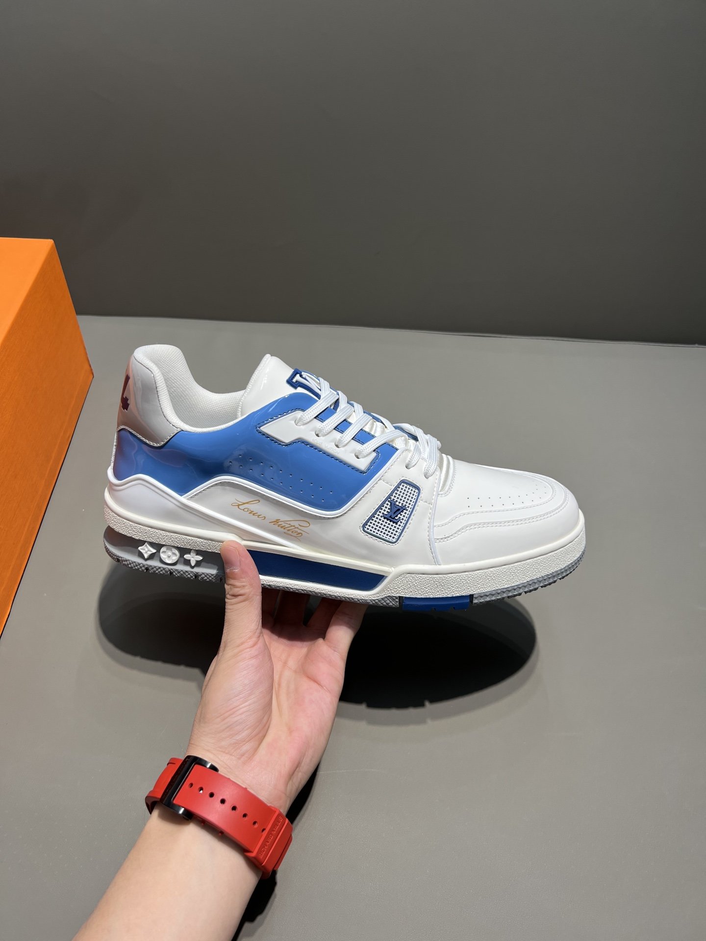 Louis Vuitton Trainer Sneaker WhiteBlue Virgil Abloh
