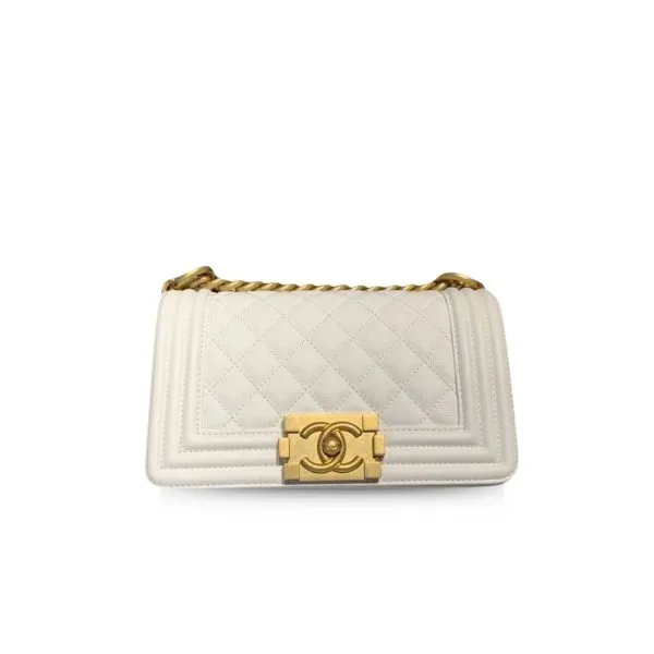 Chanel Small Boy Handbag White