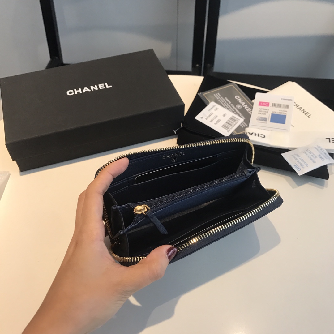 CHANEL RED BLACK WALLET 16.5CM