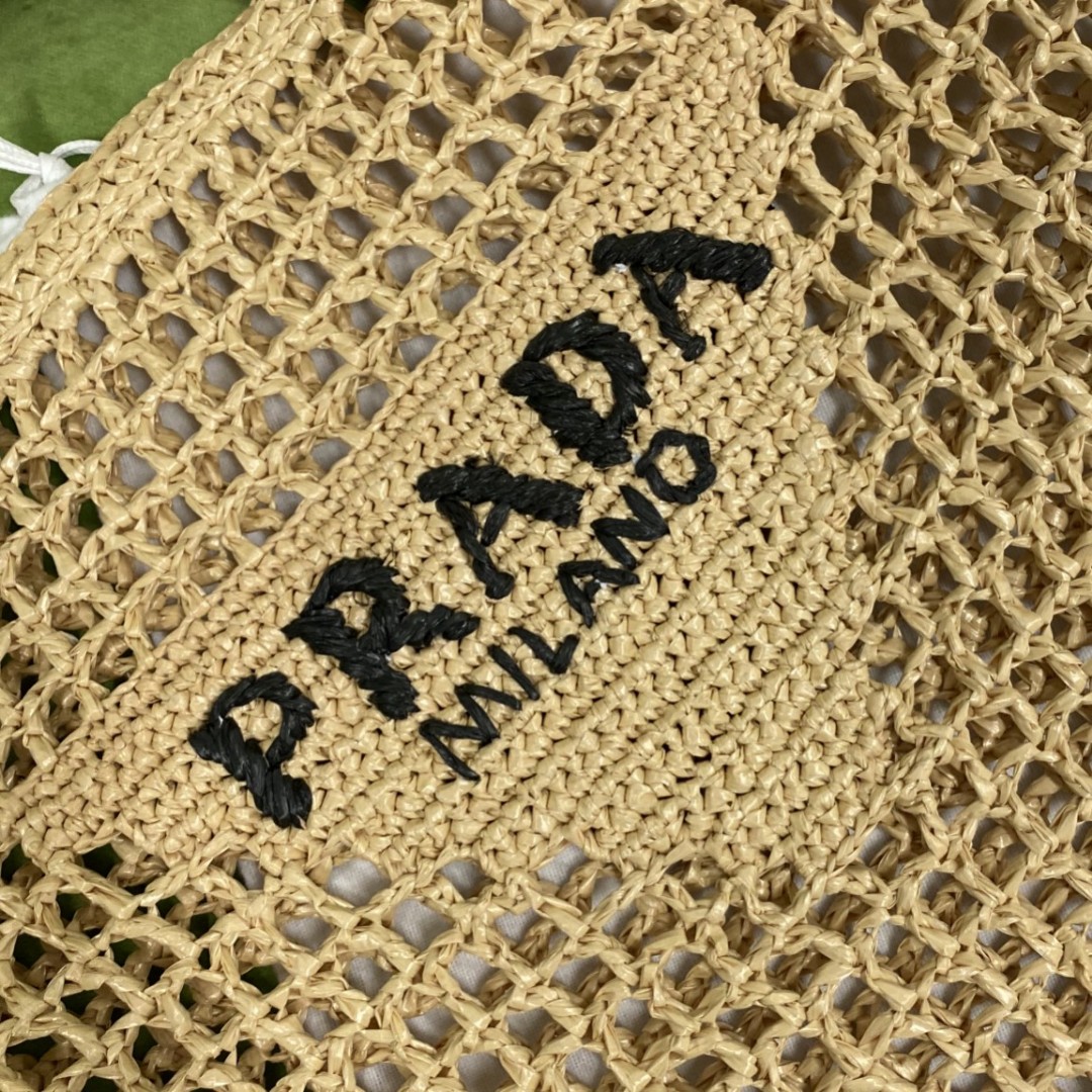 PRADA BEIGE RAFFIA TOTE