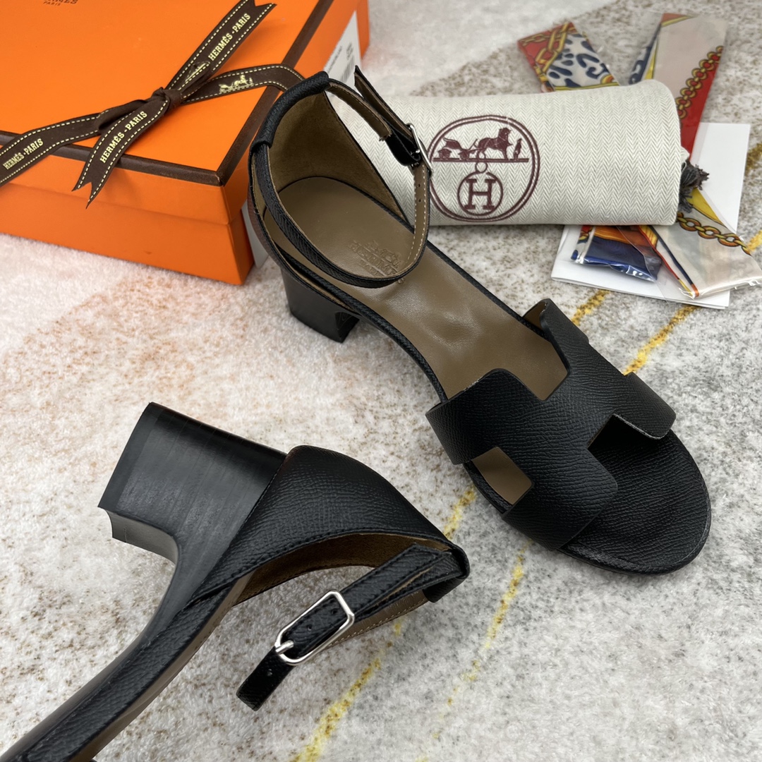 HERMES SANDAL ENCENS 50 BLACK