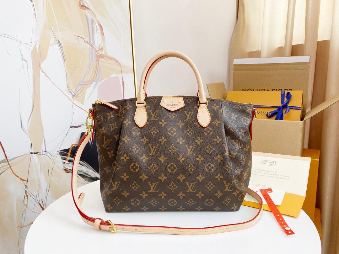 LOUIS VUITTON BROWN TURENNE MM MONOGRAM CANVAS