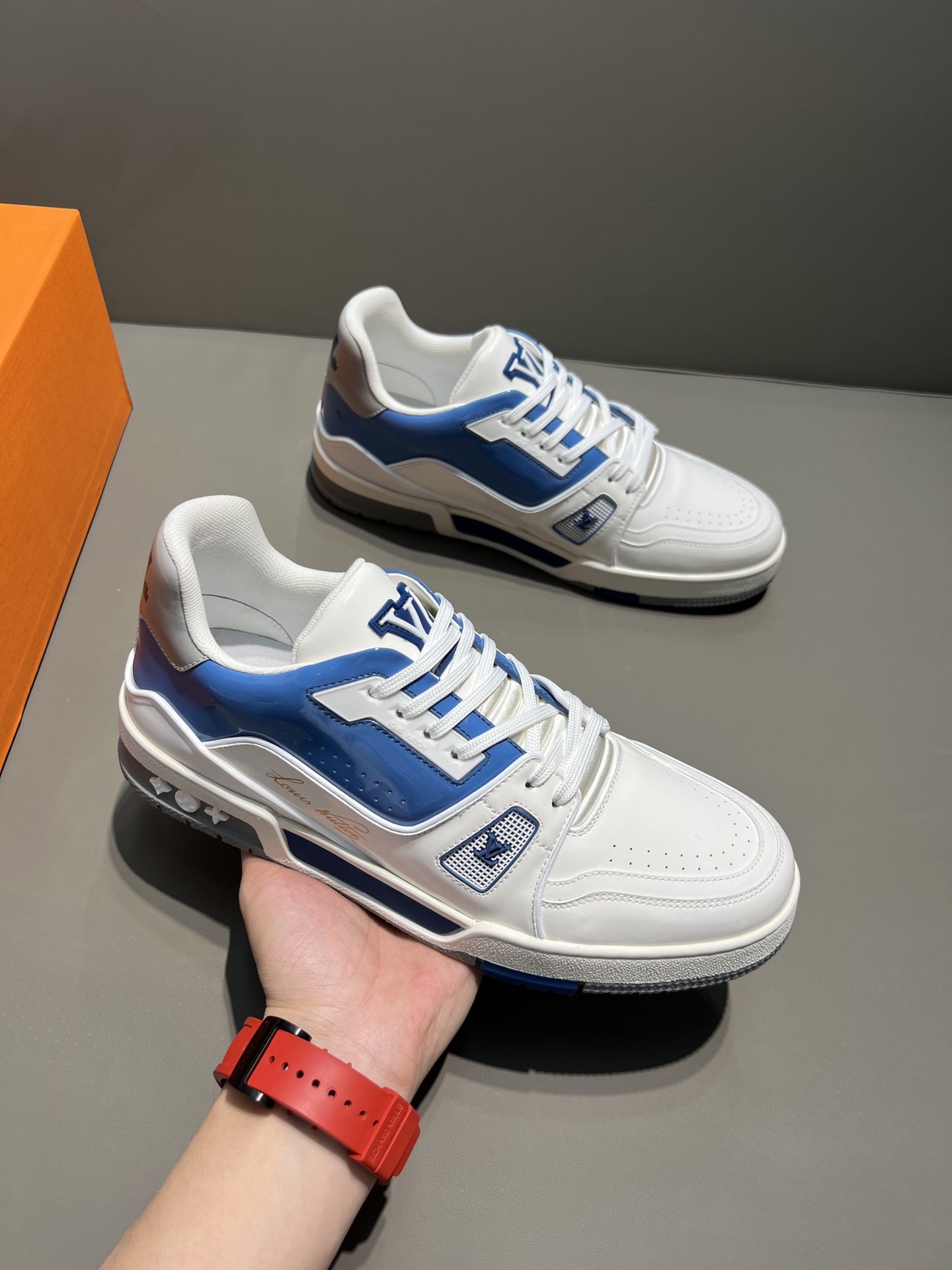 Louis Vuitton Trainer Sneaker WhiteBlue Virgil Abloh