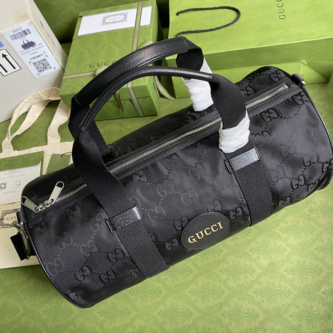 GUCCI BLACK GG NYLON OFF THE GRID DUFFLE BAG