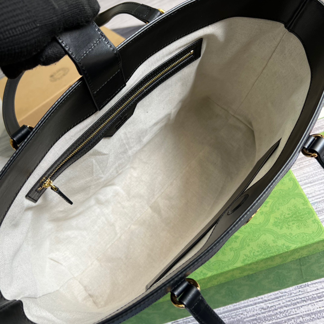 GUCCI MEDIUM BLACK GG TOTE