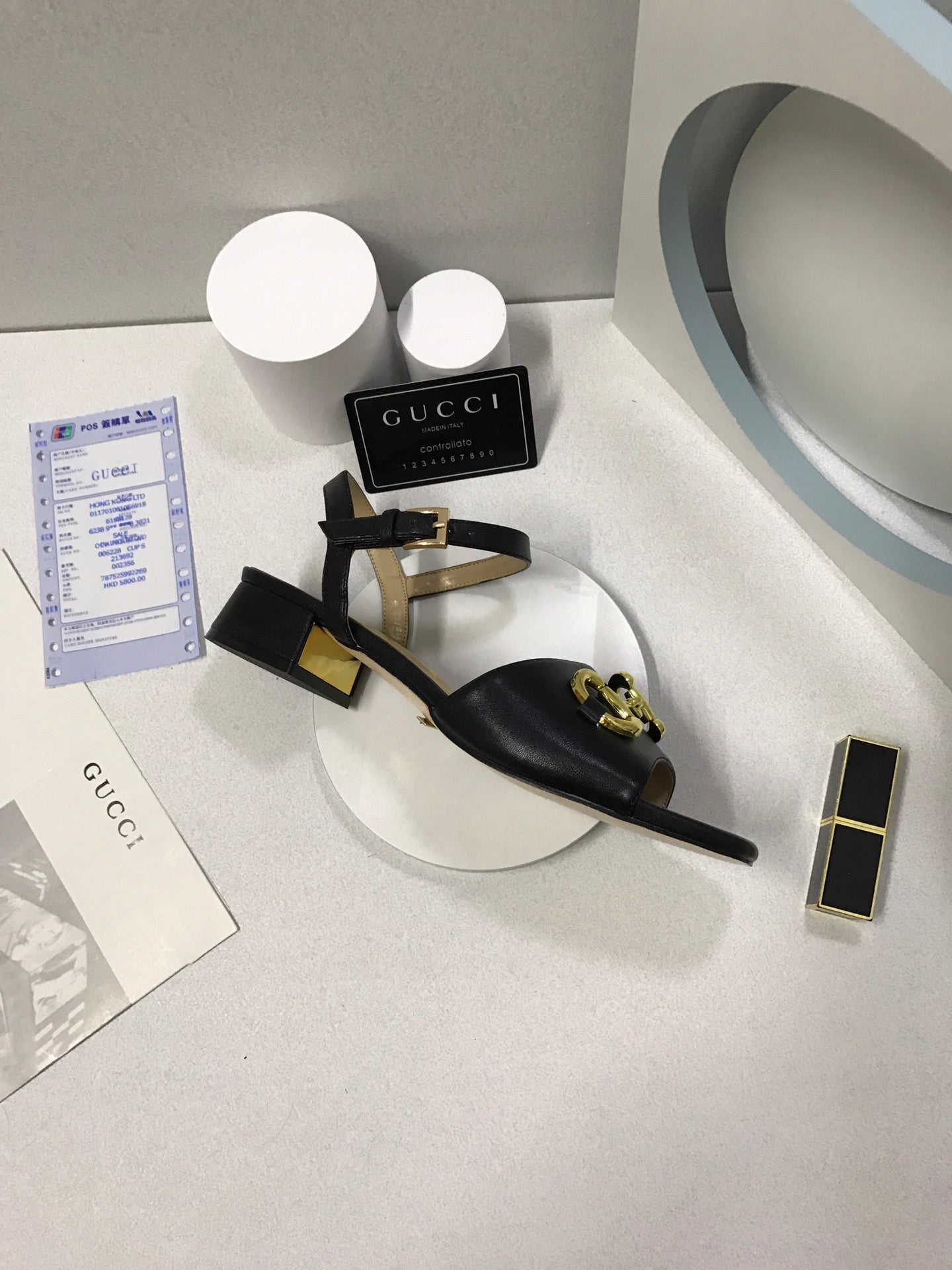 SANDAL GUCCI 655413 BKO00 1000 WOMEN’S SANDAL WITH HORSEBIT BLACK