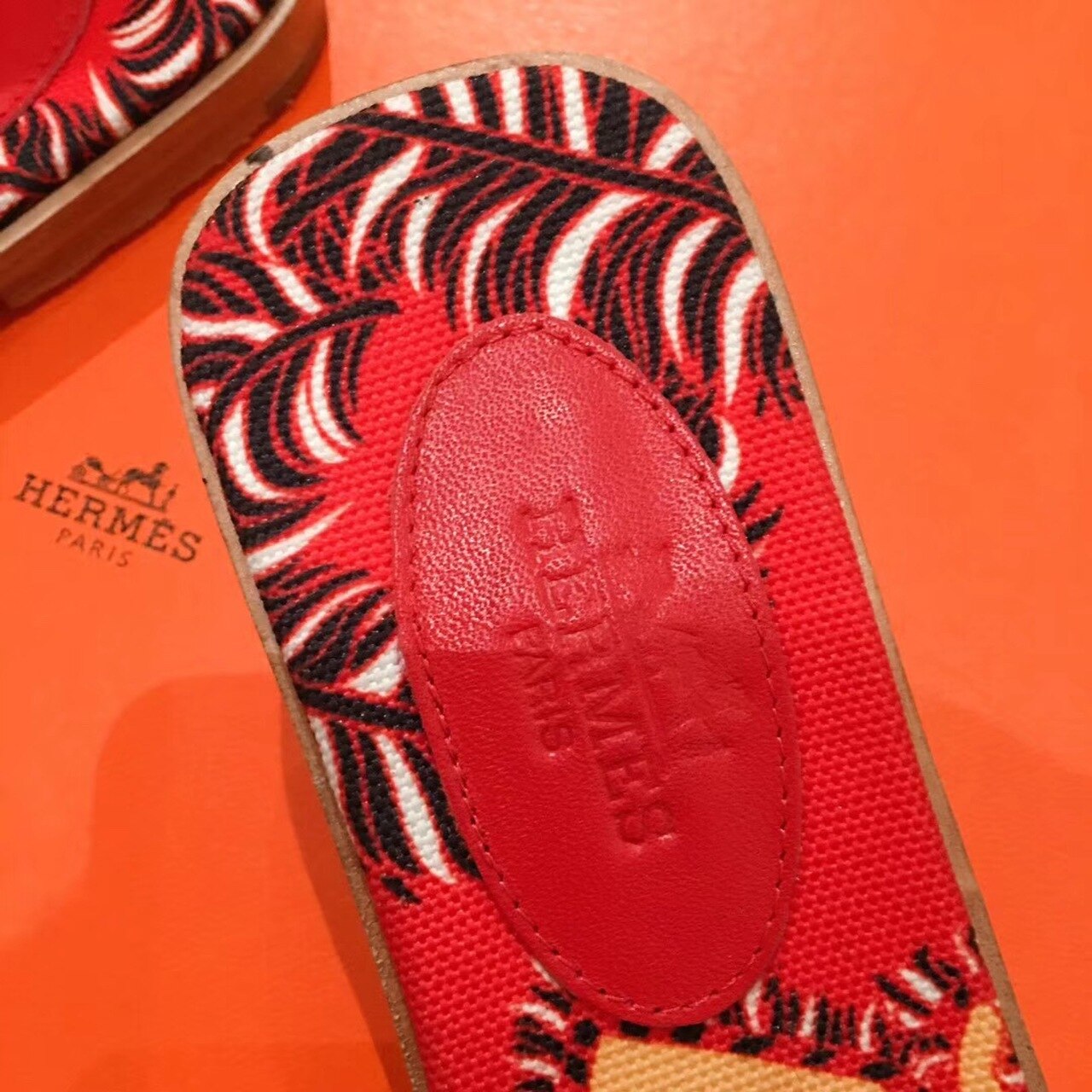 HERMES SANDAL MULTICOLOR/RED ORAN