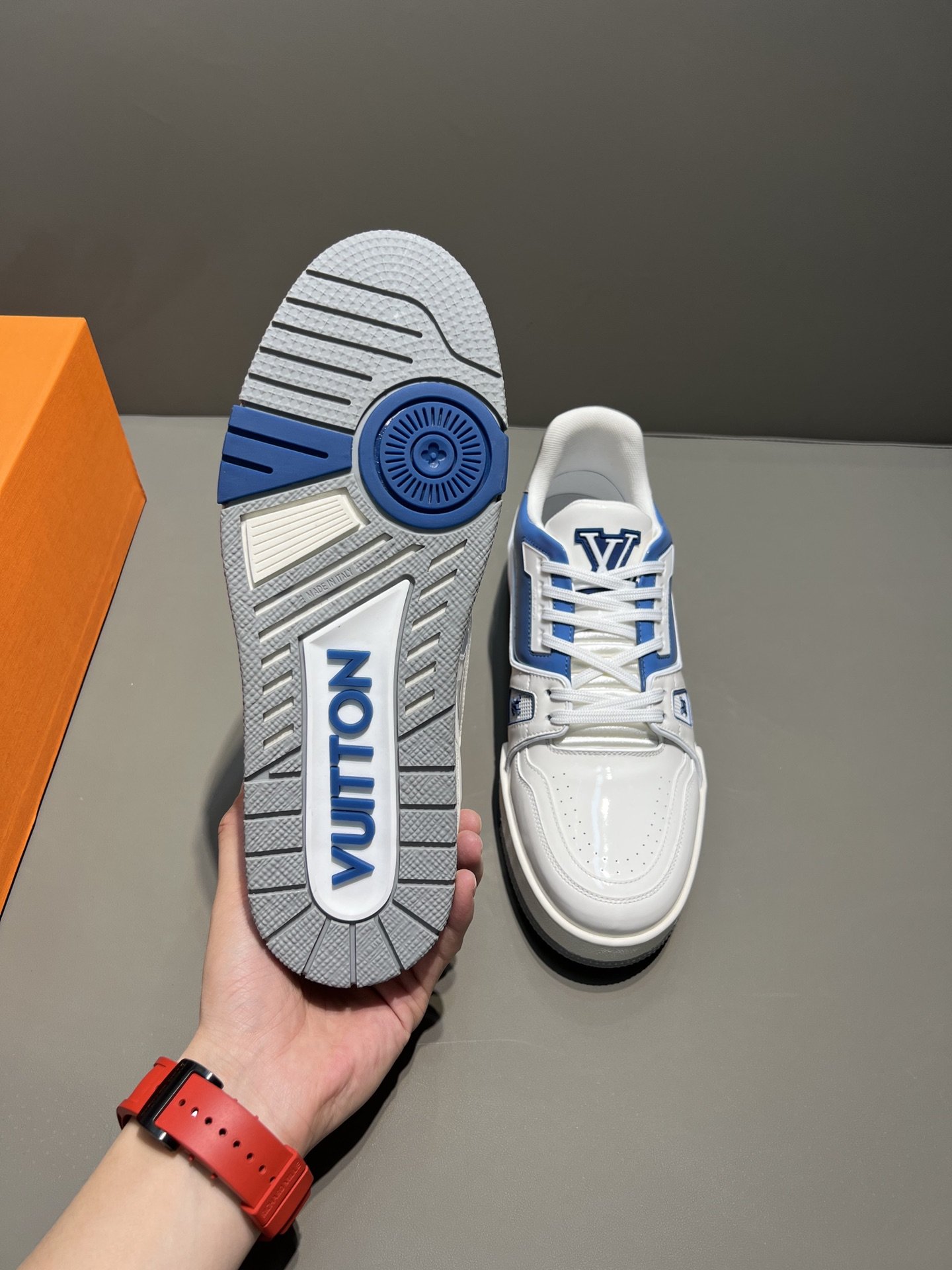 Louis Vuitton Trainer Sneaker WhiteBlue Virgil Abloh