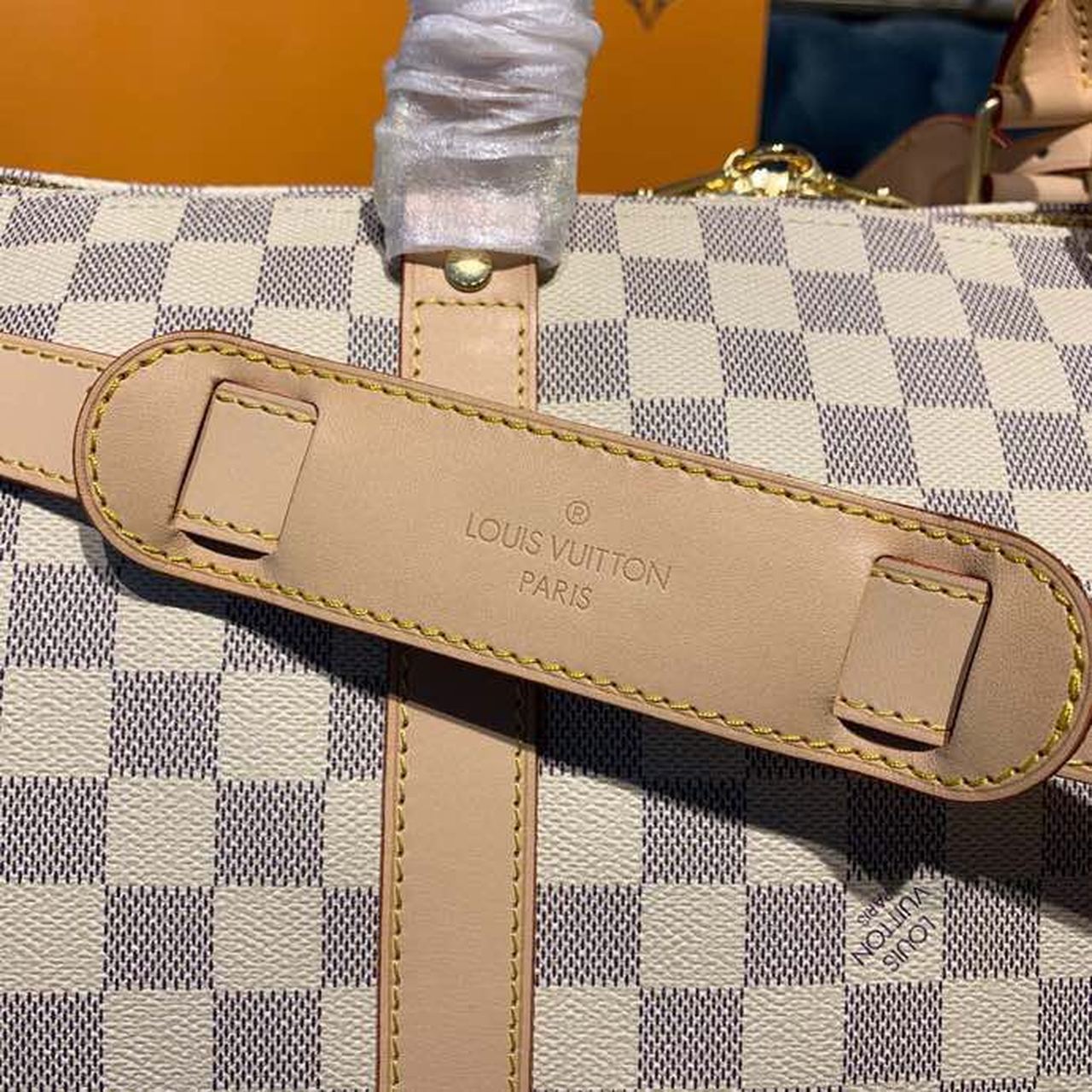 LOUIS VUITTON DAMIER AZUR CANVAS KEEPALL BANDOULIERE 55