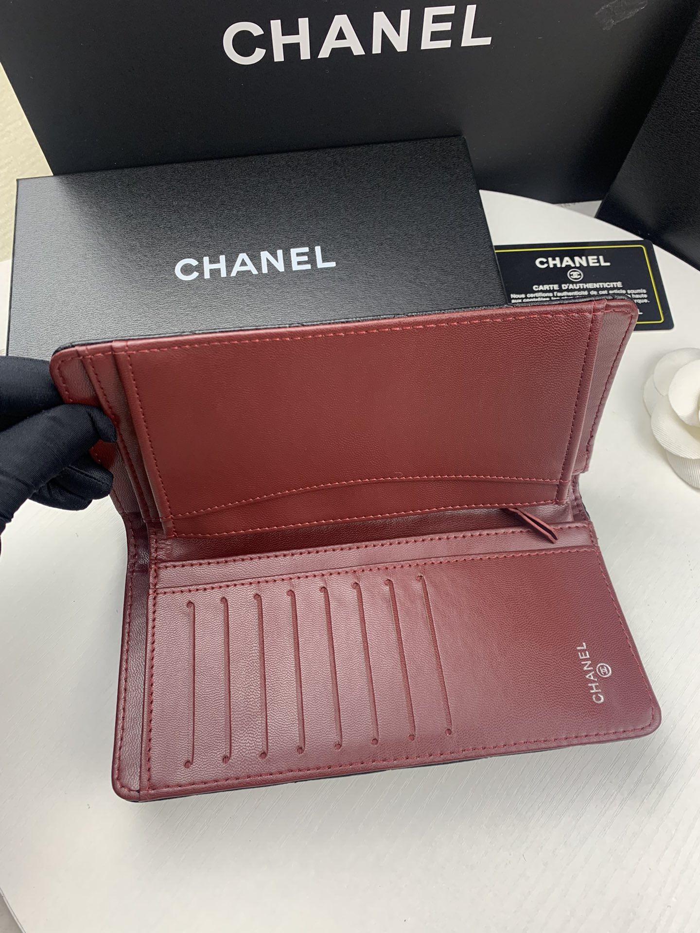 CHANEL BLACK CAVIAR LEATHER CLASSIC LONG FLAP WALLET 19.5CM