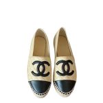 CHANEL BEIGEBLACK ESPADRILLES