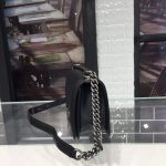 Chanel Boy Handbag Silver Hardware Black (9)