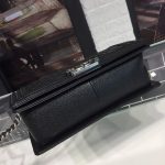 Chanel Boy Handbag Silver Hardware Black (9)