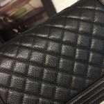 Chanel Boy Handbag Silver Hardware Black (9)