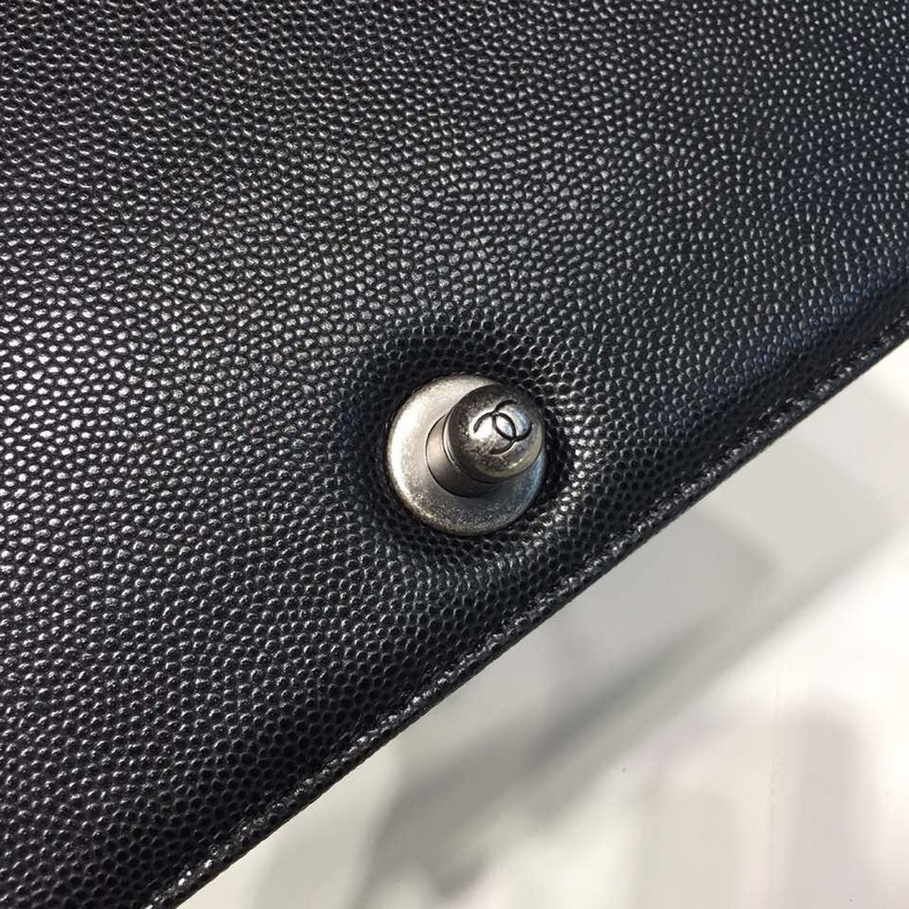 Chanel Boy Handbag Silver Hardware Black (7)