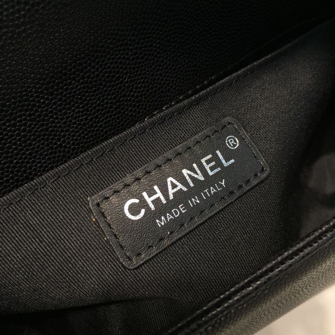 Chanel Boy Handbag Silver Hardware Black (8)