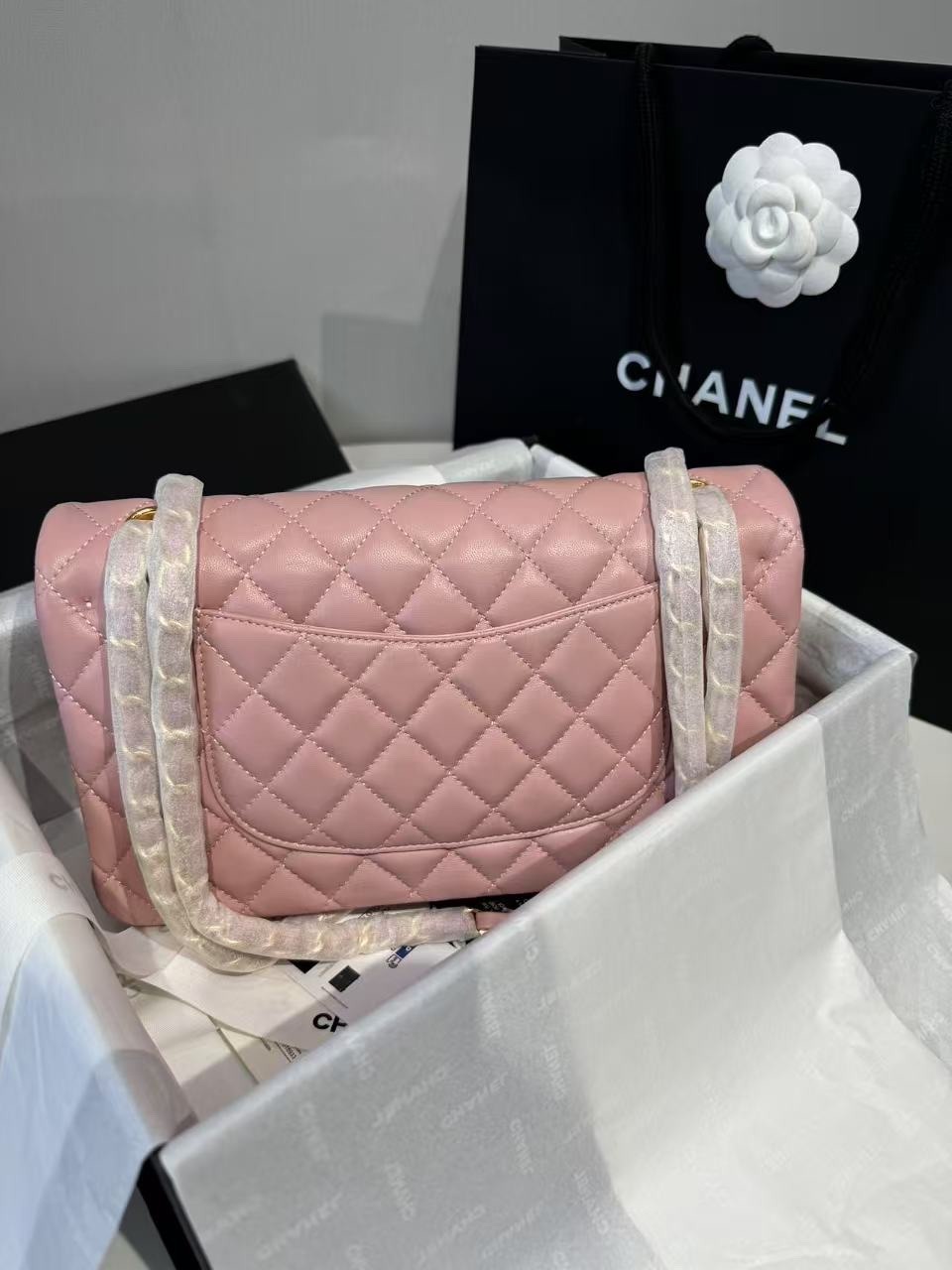 CHANEL CLASSIC 11.12 HANDBAG LIGHT PINK